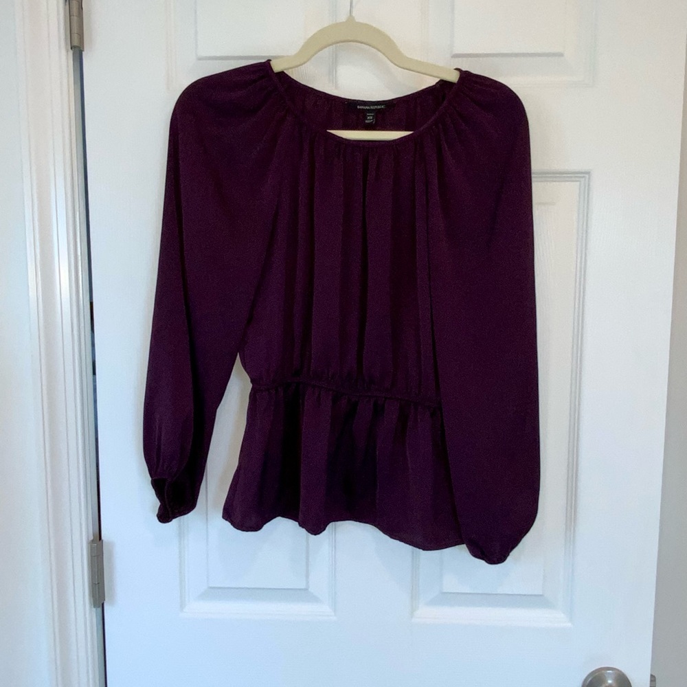 Banana Republic Plum Peplum long sleeve top - XSP